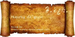 Huszty Ágnes névjegykártya
