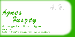 agnes huszty business card