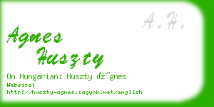 agnes huszty business card